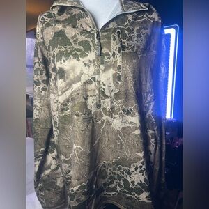 Realtree Camo Quarter Zip Pullover Lightweight Fleece Jacket Size L